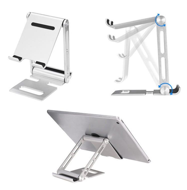 Double Folding Aluminum Tablet Phone Stand Desktop Holder