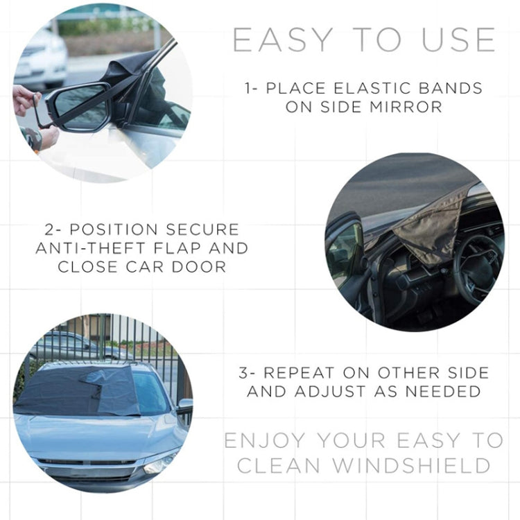 600D Oxford Cloth Car Snow Block Waterproof Windshield Coverings With Magnetic L