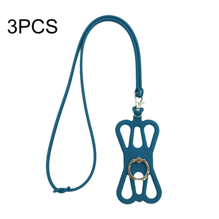 3 PCS Universal Phone Lanyard Strap Silicone Phone Ring Holder