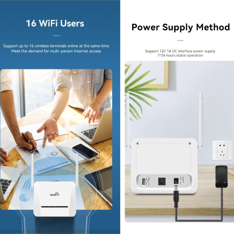 VR312 4G LTE Router 4G CPE FDD/TDD Card Mobile Router MOD Malay Version EU Plug(White)