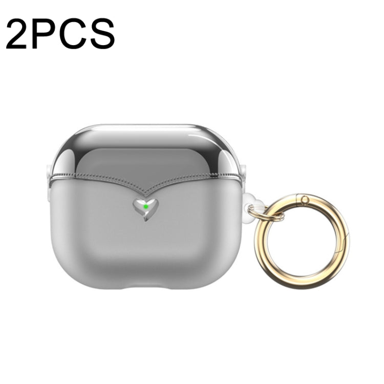 For AirPods Pro 2pcs One-piece Plating TPU Soft Shell Protective Case