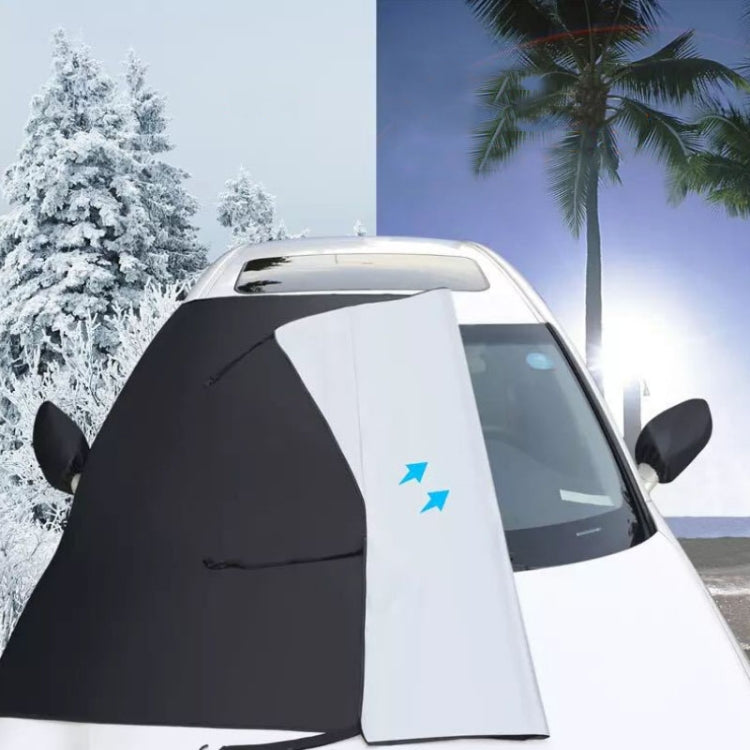 Car Front Window Snow Coated Silver Cloth Anti-freeze Sun Blocker Cover(205x150x167cm)
