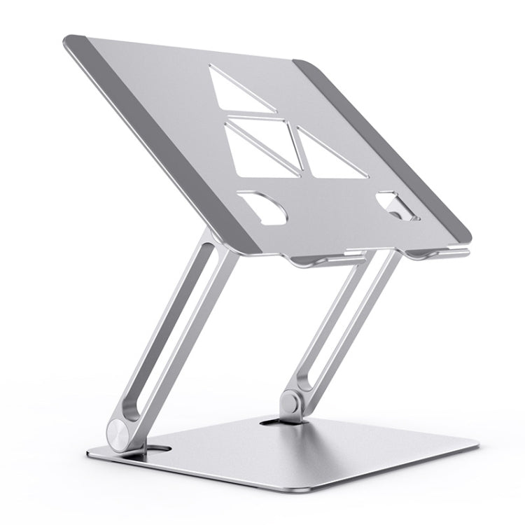 Aluminum Laptop Tablet Stand Foldable Elevated Cooling Rack,Style: Triangle Silver