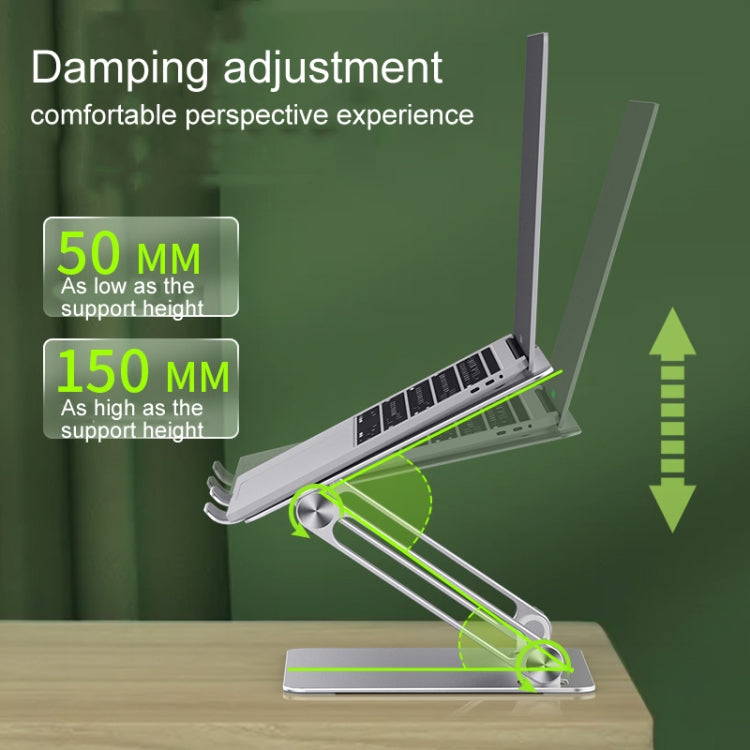 Aluminum Laptop Tablet Stand Foldable Elevated Cooling Rack,Style: Triangle Silver