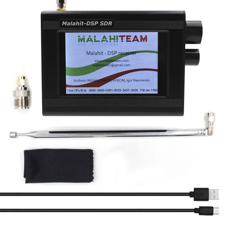 1.10D Version 50KHz-2GHz SDR Malachite Receiver 3.5 Inch Touch Screen Software Radio SDR Receiver(Black)