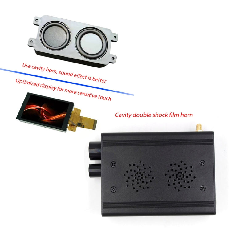 1.10D Version 50KHz-2GHz SDR Malachite Receiver 3.5 Inch Touch Screen Software Radio SDR Receiver(Black)