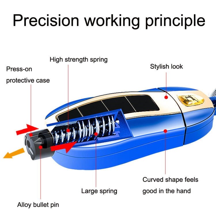 2PCS N938 Car Multi-Functional Safety Hammer Portable Mini Safety Window Breaking Hammer(Blue)