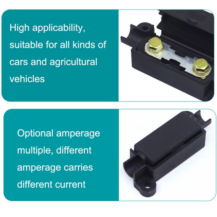 10pcs Small Fork Bolt Fuse Block Car Air Conditioning All The Way Fuse Box Fuse Holder(Black)