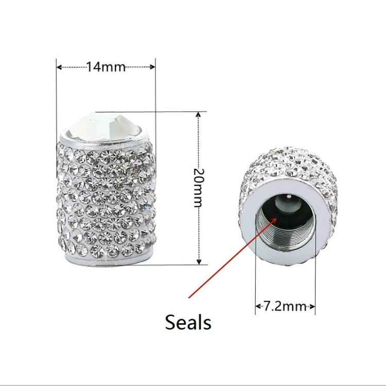 Car Tyre Aluminium Full Diamond Valve Cap With Seal