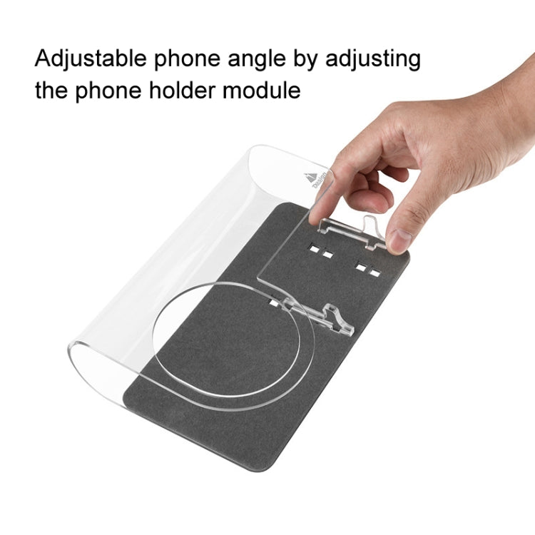 Universal Phone Speaker Bracket Dual Position Adjustable Desktop Audio Storage Rack(Transparent)
