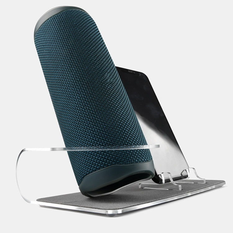 Universal Phone Speaker Bracket Dual Position Adjustable Desktop Audio Storage Rack(Transparent)