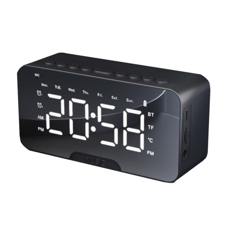 P6 Classic Version Wireless Bluetooth Speaker Plugging Card Home Clock Portable Mini Computer Audio, Color: Black