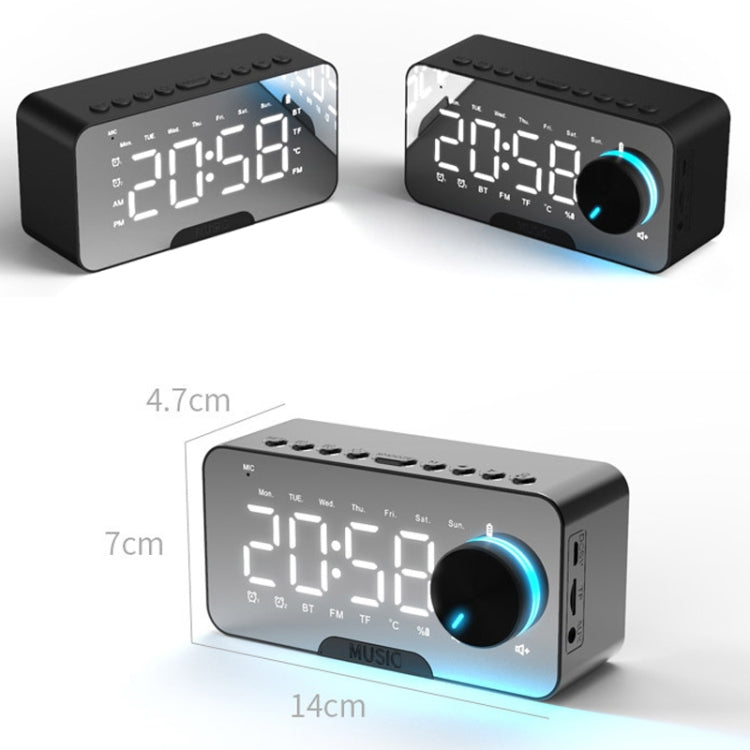P5 Knob Version Wireless Bluetooth Speaker Plugging Card Home Clock Portable Mini Computer Audio, Color: White