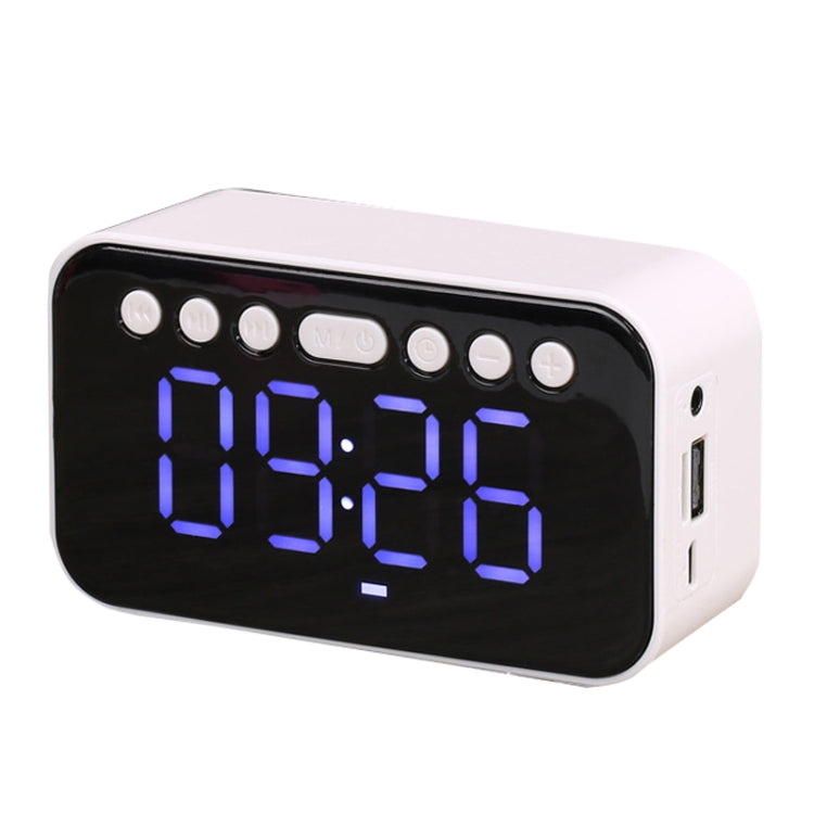 AI Intelligent Wireless Bluetooth Speaker Inserting Card Clock Portable Audio, Style: Standard Edition (White)