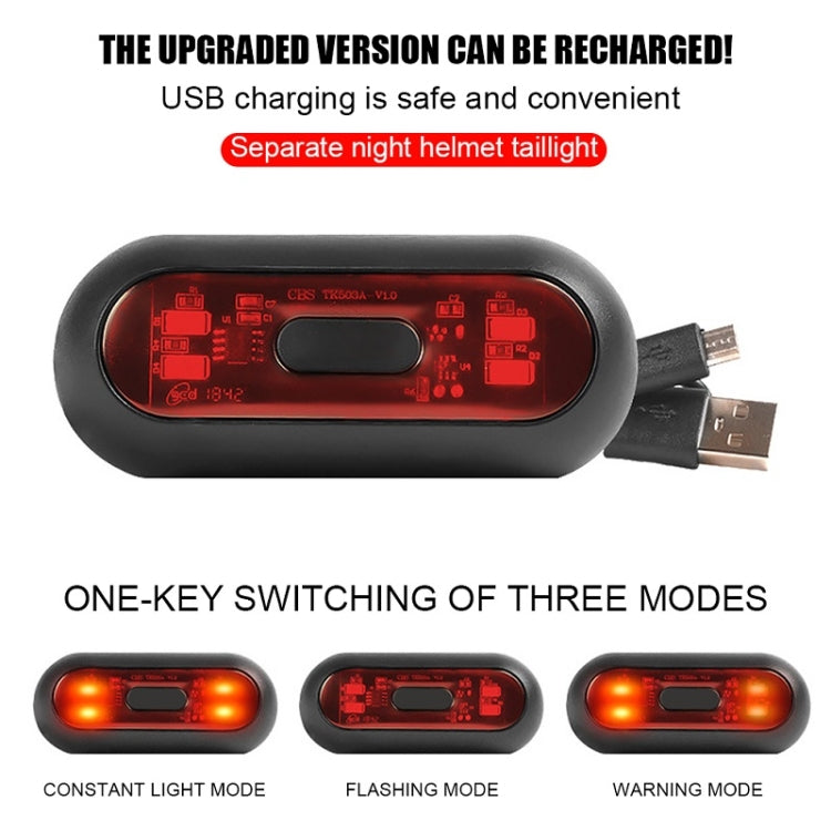 Motorbike Helmet Warning Light USB Rechargeable Waterproof Tail Light, Specification: 10 Beads