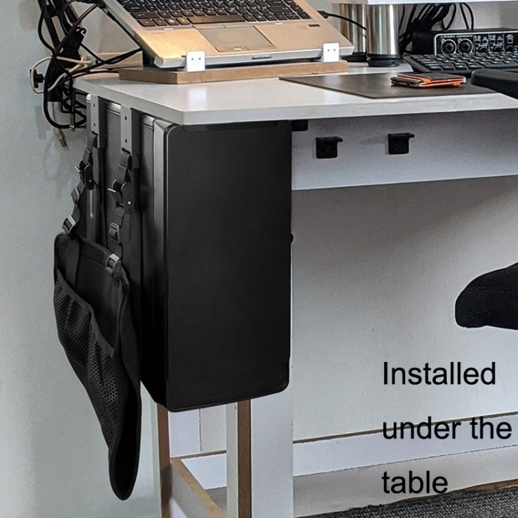 Computer Desktop Host Metal Suspension Frame Adjustable Storage, Style: Storage Bag