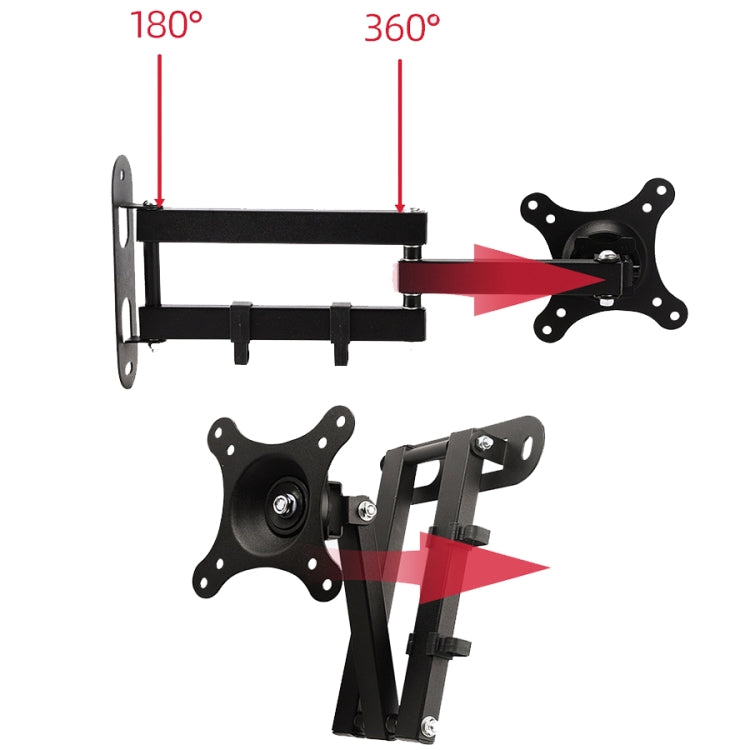 For Amazon Echo Show 15 A365 360-degree Rotating Folding Telescopic Wall Bracket(Black)