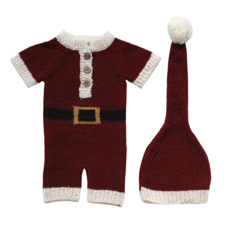 Newborn Photography Clothing Christmas Theme Modeling Mohair Hat + Jumpsuit Suit