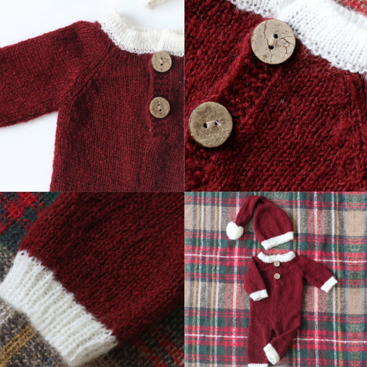 Newborn Photography Clothing Christmas Theme Modeling Mohair Hat + Jumpsuit Suit