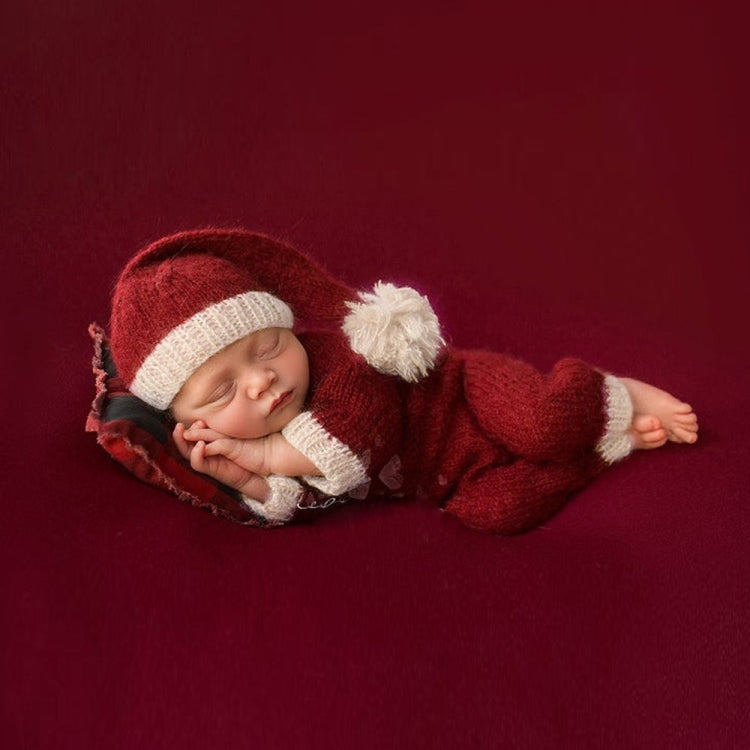 Newborn Photography Clothing Christmas Theme Modeling Mohair Hat + Jumpsuit Suit