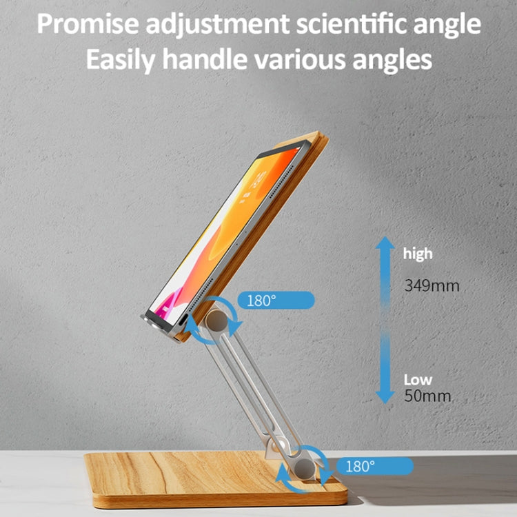 AP-2DP Desktop Liftable Wooden Tablet Laptop Support Stand(Darkwood)