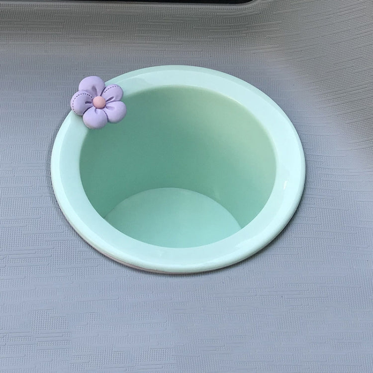 For WULING Hongguang MINIEV Interior Control Water Cup Slot, Size: Green Purple Flower