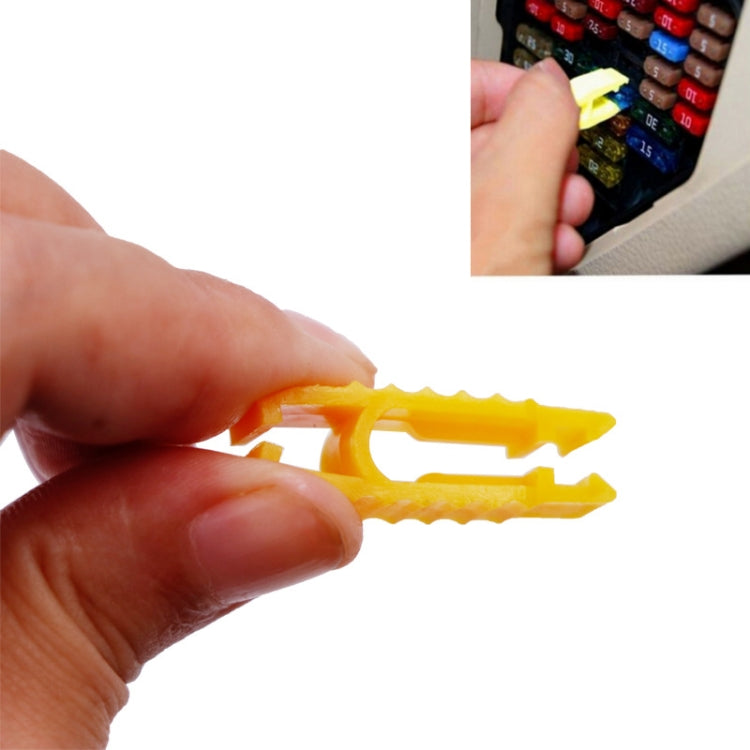 50pcs Car Fuse Cartridge Puller Tweezers(Yellow)