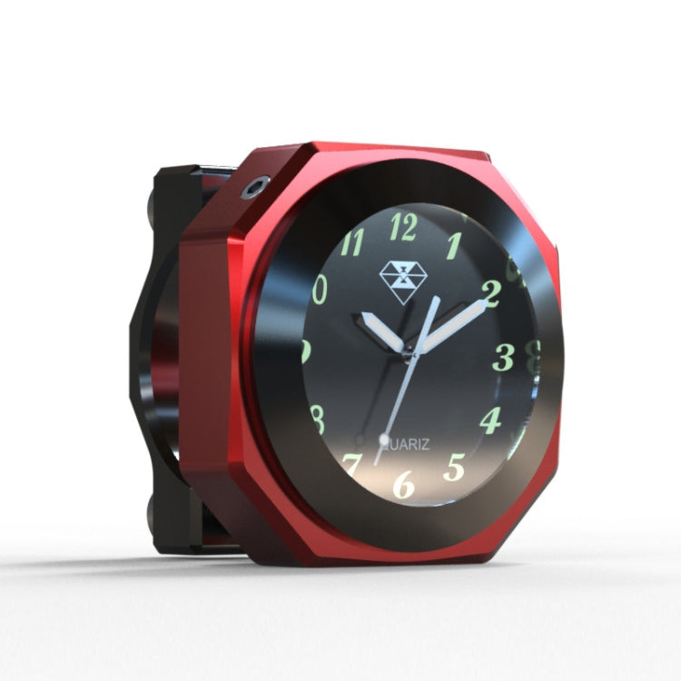 L1 Motorcycles Waterproof Outdoor Clock Temperature Gauge, Color: Clocks Black Red