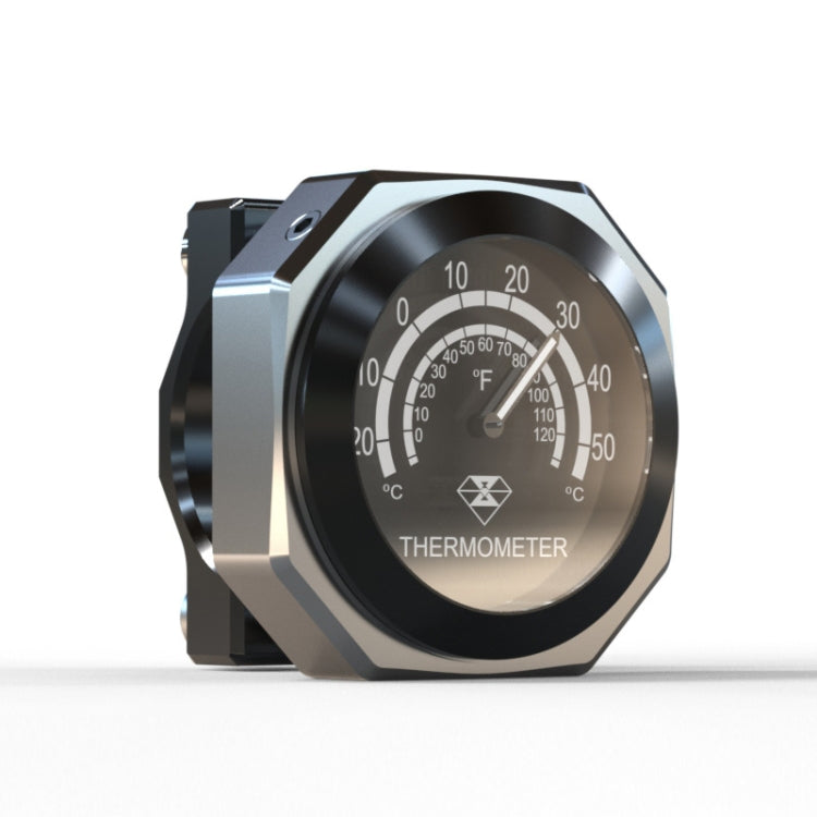 L1 Motorcycles Waterproof Outdoor Clock Temperature Gauge, Color: Temperature Black Silver