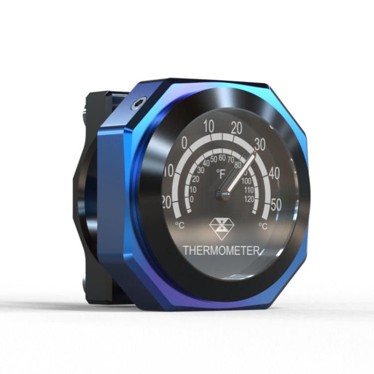 L1 Motorcycles Waterproof Outdoor Clock Temperature Gauge, Color: Temperature Blue Black