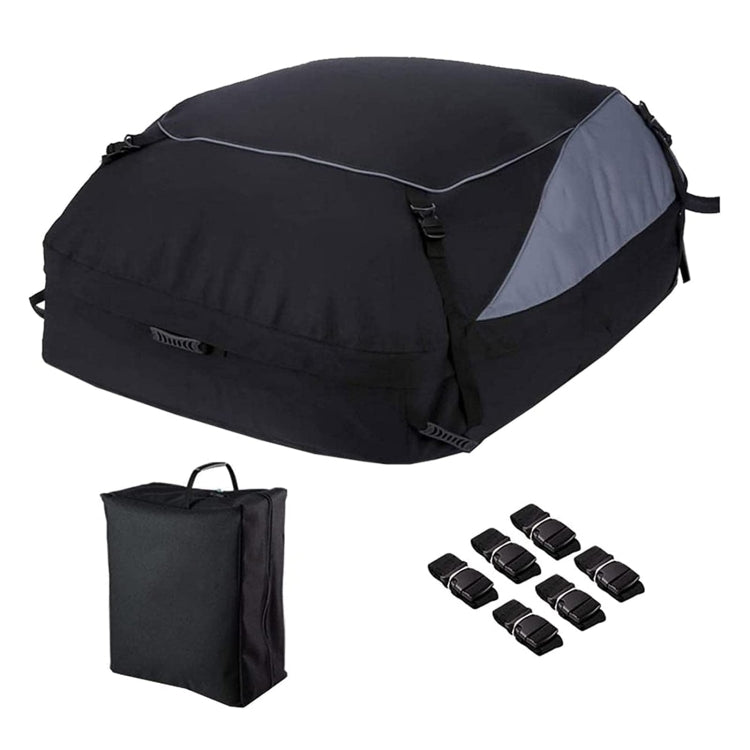 600D Oxford Cloth Car Luggage Bag Outdoor SUV Foldable Roof Bag, Size: S: 105 × 90 × 45cm(Black+Gray)