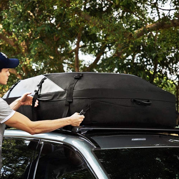600D Oxford Cloth Car Luggage Bag Outdoor SUV Foldable Roof Bag, Size: M: 130 × 100 × 45cm(Black+Gray)