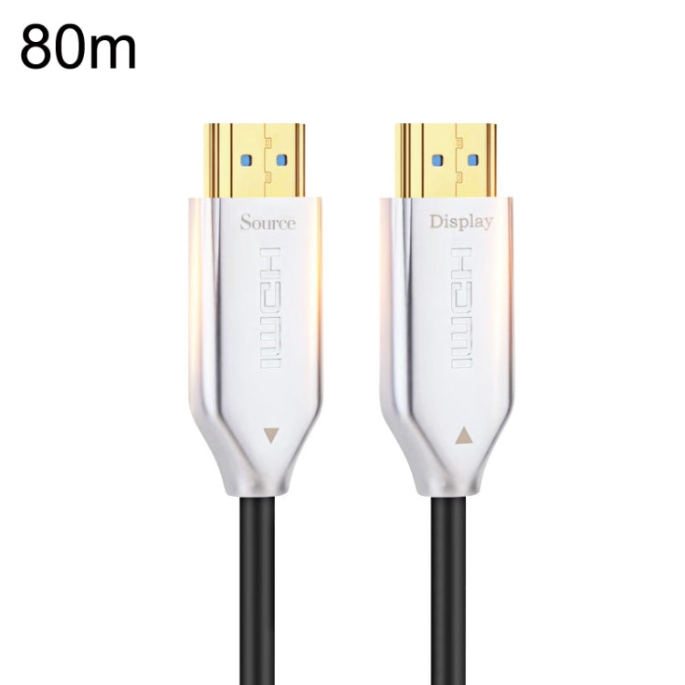 2.0 Version HDMI Fiber Optical Line 4K Ultra High Clear Line Monitor Connecting Cable, Length: 80m With Shaft(White)