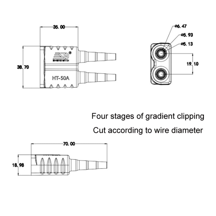 5pcs SG50A 600V Lithium Battery Plug Power Connector Waterproof Cover(Third Generation)