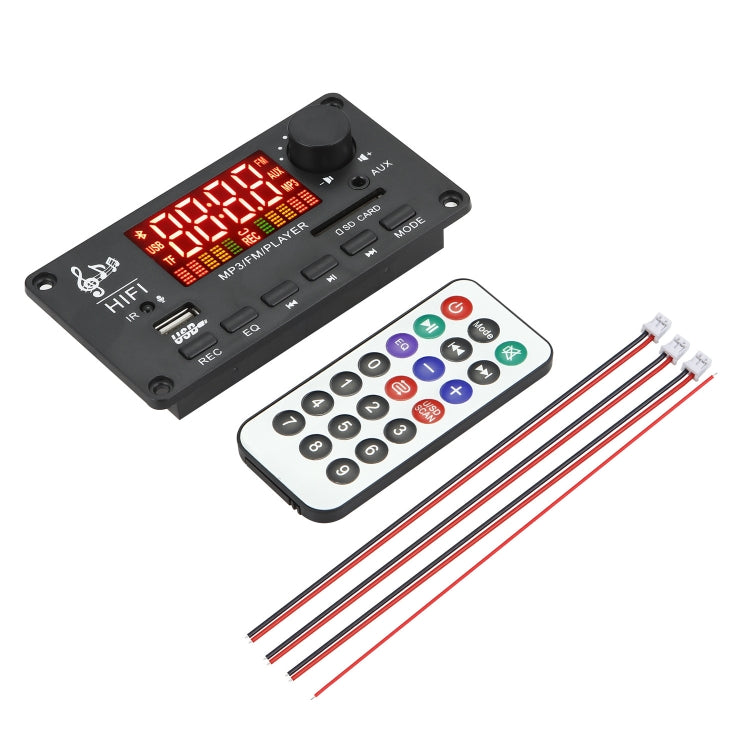 JX-Y04 12V 50W Color Screen Bluetooth Decoding Board,Support FM / Call / Recording, Color: White