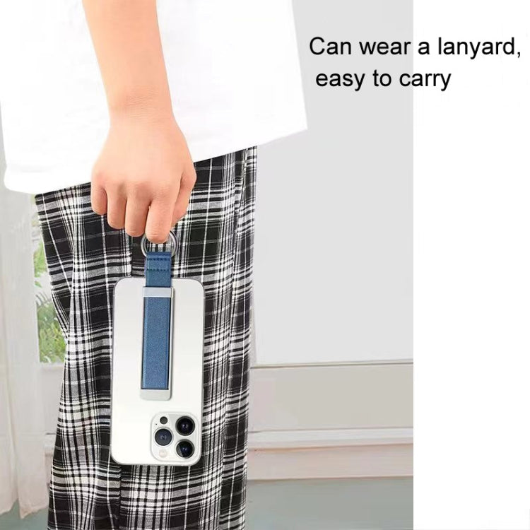 PU Leather Metal Wrist Strap Cell Phone Holder Zinc Alloy Paste Desktop Stand