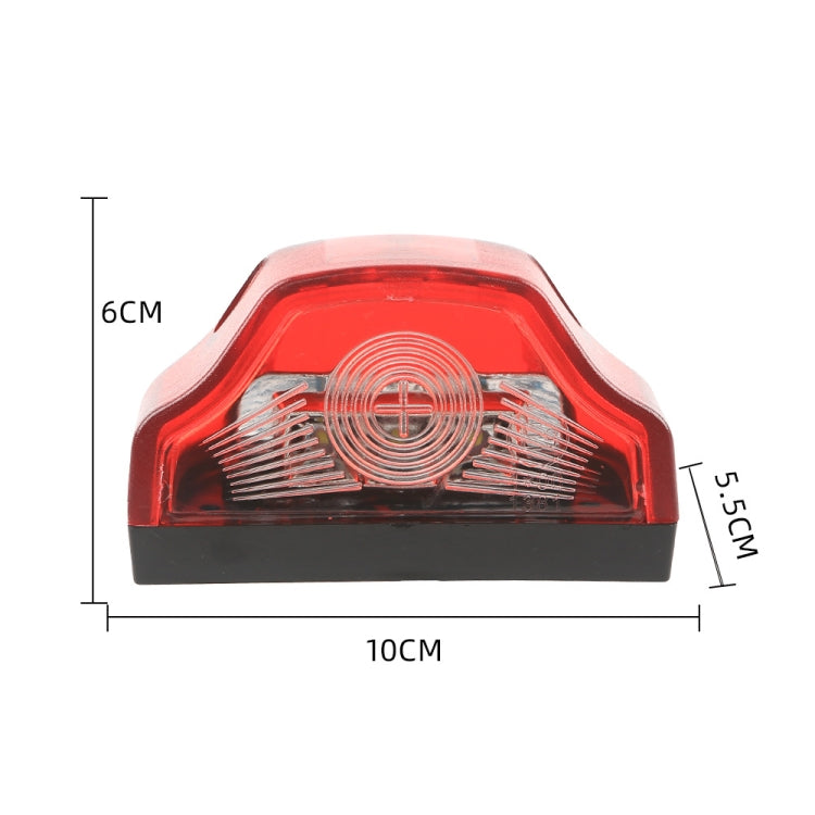 2pcs MK-198 3LED Van / Truck / Trailer White Light License Plate Lamp(Red)