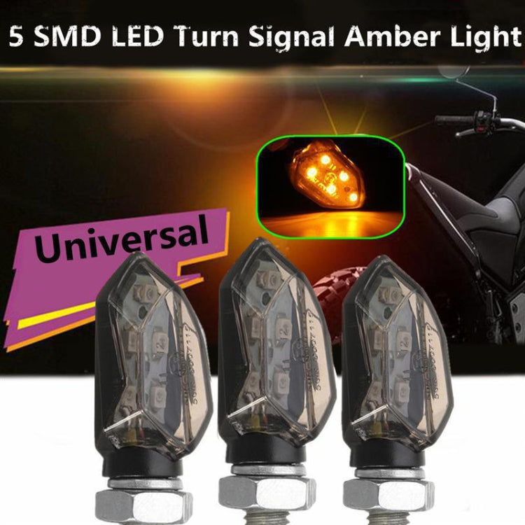 For Kawasaki MK-232 2pcs Motorcycle 5LED Turning Light(Black Shell)