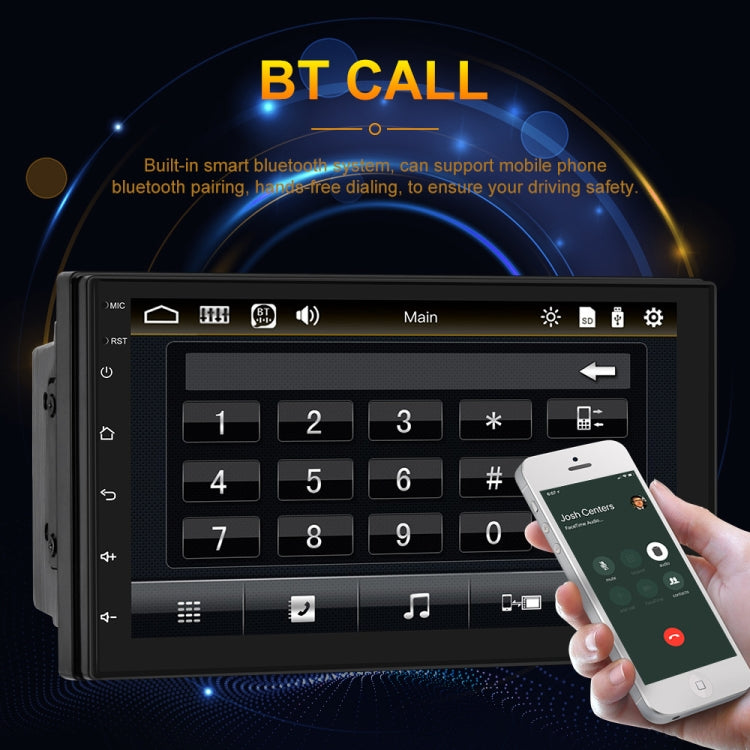 7709 7 Inch Touch Button Dual Ingot Universal MP5 Bluetooth Player, Style:, Sort by color: Standard+12 Lights Camera