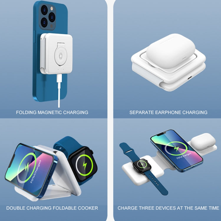 Folding 3 In 1 Wireless Charger For iPhone, Galaxy, Huawei, Xiaomi, LG, HTC and Other QI Standard Smart Phones