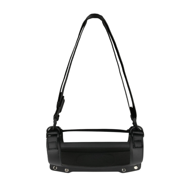 For JBL Charge5 PU Crossbody Shoulder Strap EVA Speaker Protection Case(Black)