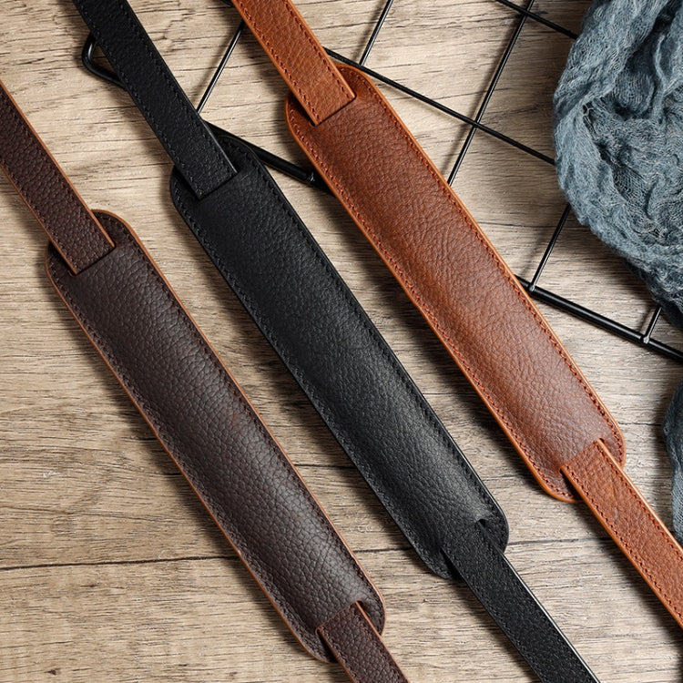 Outdoor Photography Cowhide Leather Camera Shoulder Hanging Neck Winding Strap, Spec: Split Leather (Coffee)