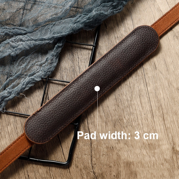 Outdoor Photography Cowhide Leather Camera Shoulder Hanging Neck Winding Strap, Spec: Pure Leather (Deep Coffee)