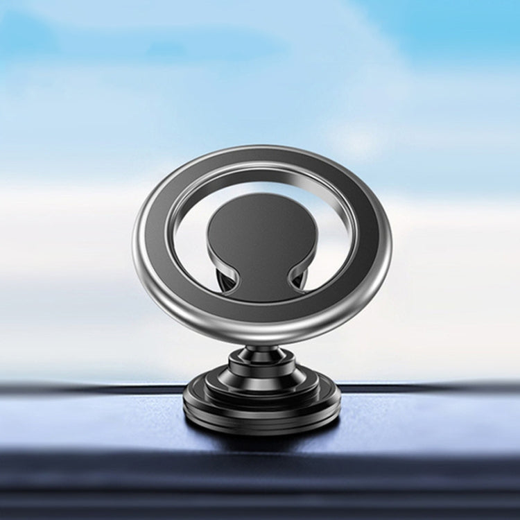D19 Car Magnetic Mobile Phone Holder Rotatable Metal Navigation Bracket, Spec: Sticker (Silver)