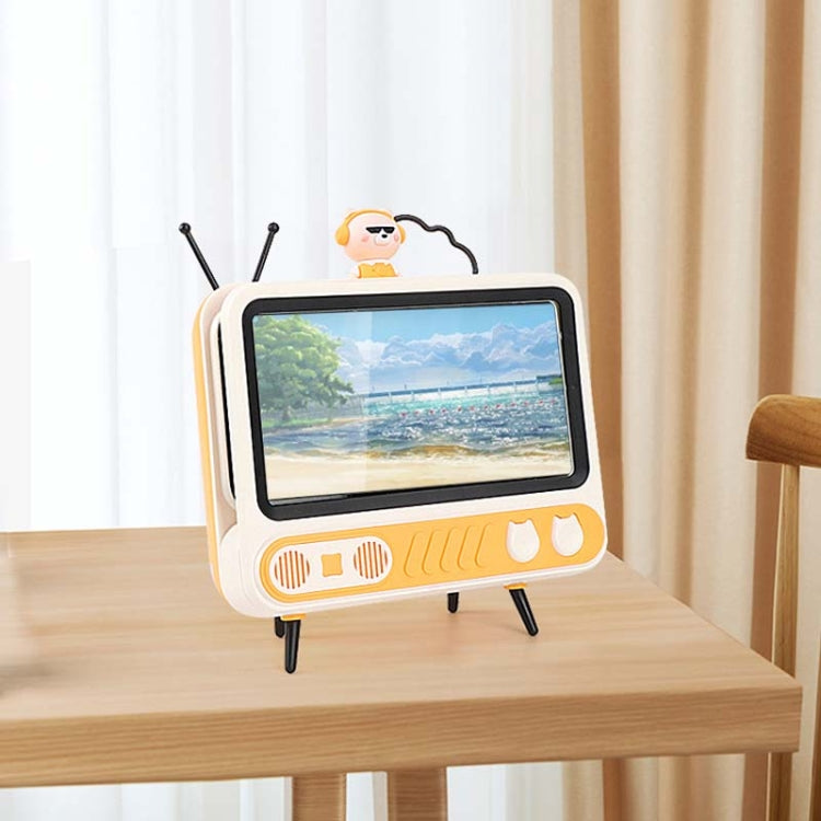 MHT737 With Light Retro TV Shape Phone Stand Desktop Lazy Stand, Color Random Delivery
