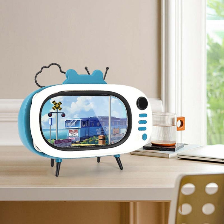 MHT739 With Light Retro TV Shape Phone Stand Desktop Lazy Stand, Color Random Delivery