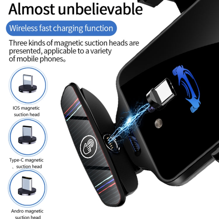 V6 Car Magnetic Suction Phone Bracket 15W Dual Mode Wireless Fast Charging Automatic Induction Car Navigation Bracket