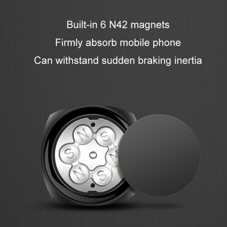 Car Telescopic Suction Cup Rubber Bottom Strong Magnetic Mobile Phone Holder(Black)