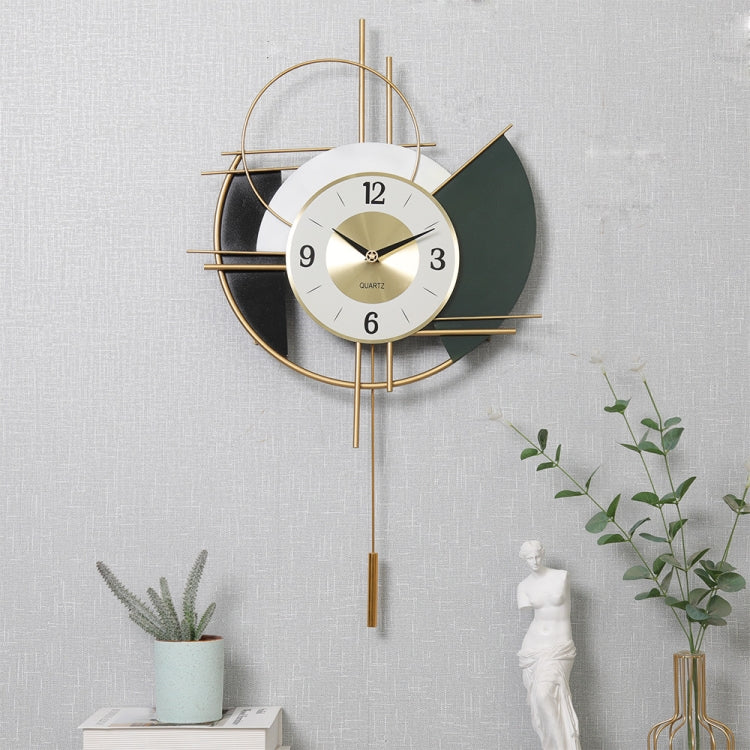Living Room Porch Decorative Wall Clock Iron Home Mute Swing Clock(YX069)