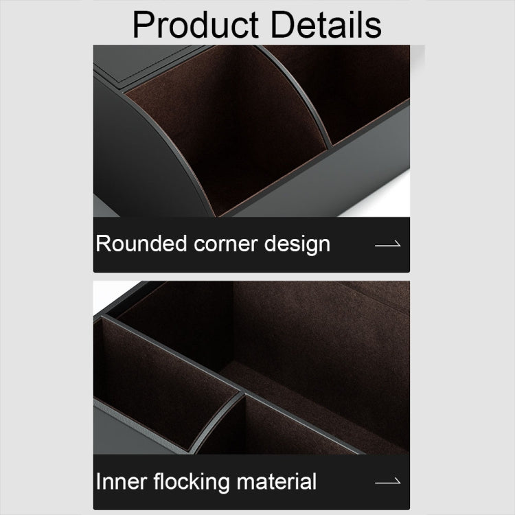 Car Armrest Box Multifunctional Tissue Storage Box Central Control Multi-compartment Rack(Black)